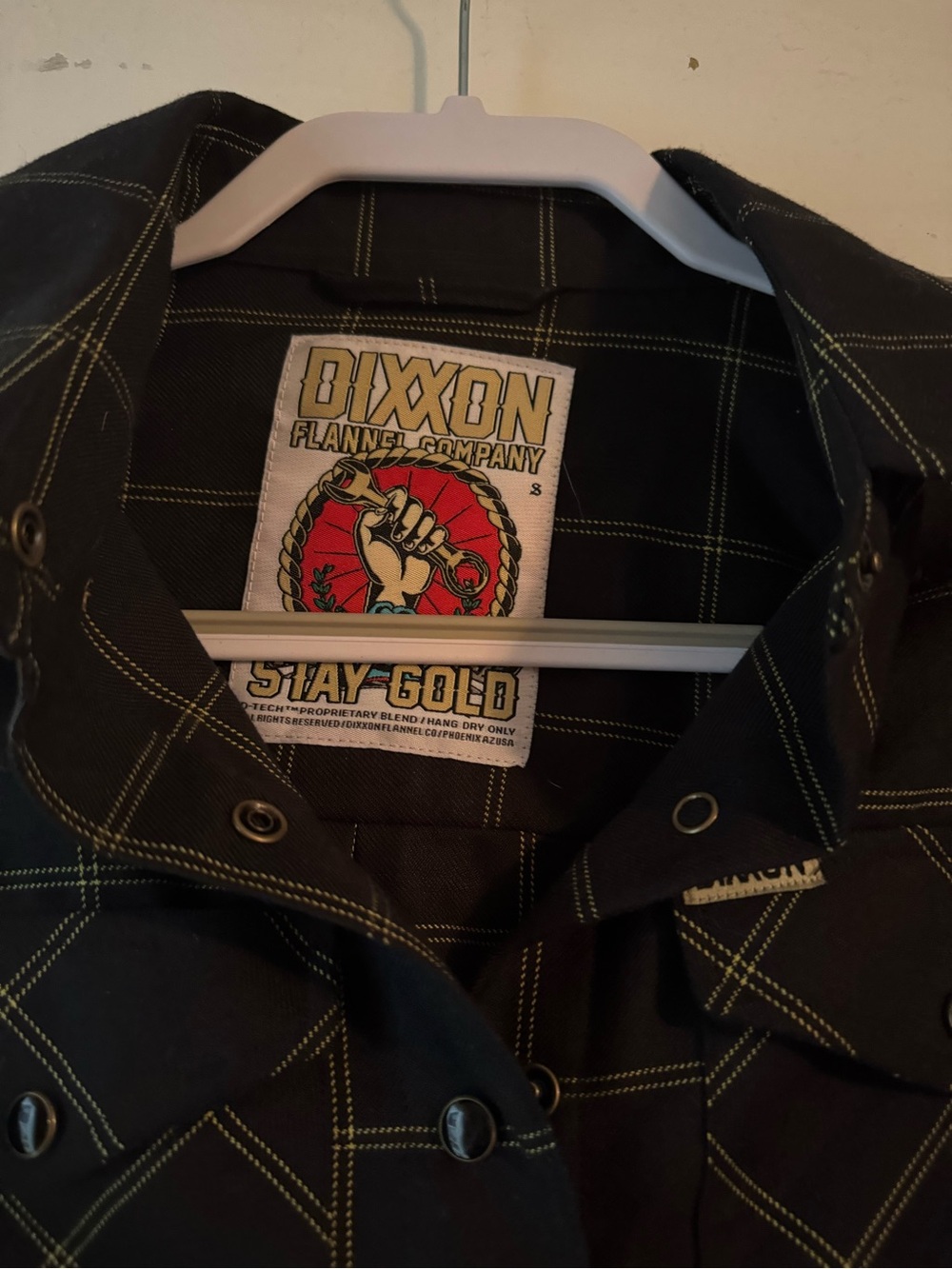DIXXON Black Button-Up Shirt with Yellow Windowpane - Picture 2 of 2